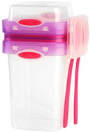 Vialli Design Dóza na potraviny se lžící a vidličkou 230ml+650ml lila FOODIE 6513 - Lunch Box