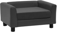 SHUMEE Pohovka pro psy tmavě šedá 60 × 43 × 30 cm plyš a umělá kůže - Pohovka