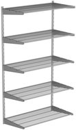 WALTECO Nástěnná regálová sestava SINGLE, 1500 × 830 mm, stříbrná - Shelving Unit