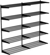 WALTECO Nástěnná regálová sestava DOUBLE, 1500 × 1630 mm, černá - Shelving Unit