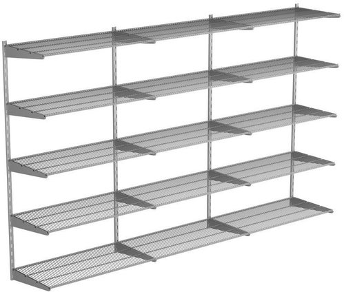 Walteco Triple Wall Mounted Shelving Unit, 1500 × 2430 mm, silver - Shelving Unit - Main image