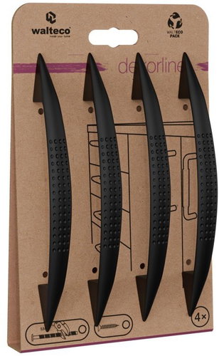 Walteco Set of furniture handles Jamo spacing 128 mm, matte black, 4 pcs - Grip Handle - Main image