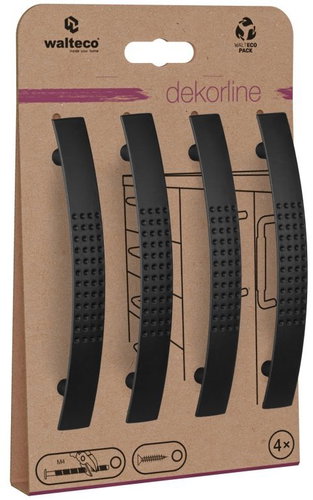 Walteco Portos Set of furniture handles spacing 96 mm, matt black, 4 pcs - Grip Handle - Main image