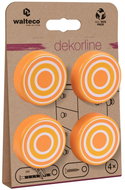 Walteco Set of furniture knobs, rings orange, diameter 40 mm, 4 pcs - Grip Handle