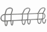 Walteco Metal hanger rail with 3 double hooks, matt chrome - Coat Hanger