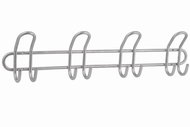 Walteco Hanger rail with 4 double hooks, matt chrome - Coat Hanger