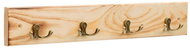 Walteco Rack rail made of scraped wood with 4 hooks, natural - Coat Hanger