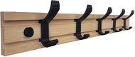 Walteco Bamboo hanging rail 550 × 70 mm, 5 hooks in mat black - Coat Hanger