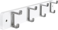 Walteco White MDF hanging rail with 4 nickel hooks - Coat Hanger