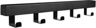 Walteco Dřevěná věšáková lišta z černé MDF s 5 háčky v matné černé - Věšák