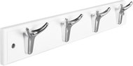Walteco White MDF wooden coat rack with deer, 4 nickel hooks - Coat Hanger