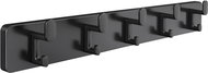 Walteco Hanger rail 550 × 70 mm, 5 hooks, black MDF and mat black - Coat Hanger