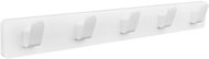Walteco White MDF hanging rail, 550 × 70 mm, 5 hooks - Coat Hanger