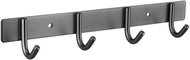 Walteco Stainless steel hanger bar with 4 hooks in anthracite - Coat Hanger