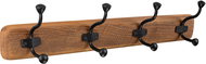 Walteco Věšáková lišta z recyklované borovice se 4 háčky - Věšák