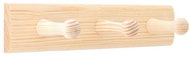 Walteco Věšáková lišta 240 × 50 mm, 3 věšáky, borovice - Coat Hanger