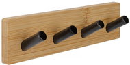 Walteco Bambusová věšáková lišta, 4 háčky, hranatá, černá - Coat Hanger
