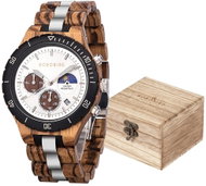 Bobo Bird Kruje dřevěné s chronografem hnědé - Men's Watch