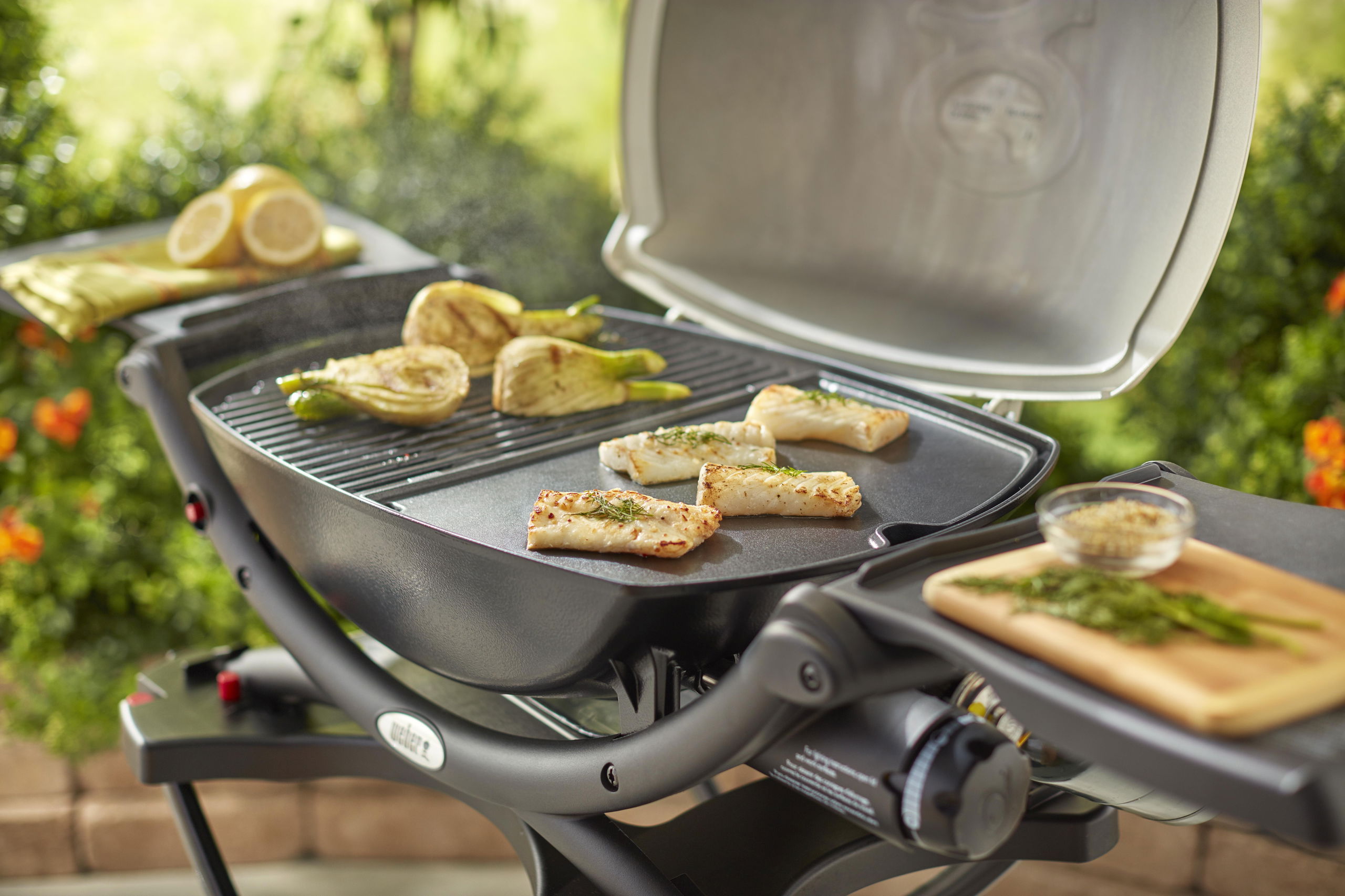 Weber Q 2000 (Weber 2000, 2000 není, boční stolky, grilem Weber) Weber Q 2000