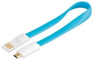 PremiumCord kábel micro USB bielo-modrý 0,2 m - Dátový kábel
