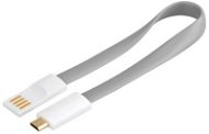 PremiumCord kábel micro USB bielo-šedý 0,2 m - Dátový kábel