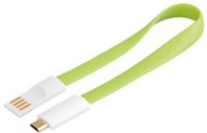 PremiumCord kábel micro USB bielo-zelený 0,2 m - Dátový kábel