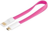 PremiumCord kábel micro USB bielo-ružový 0,2 m - Dátový kábel