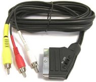 PremiumCord Kabel SCART – 3× CINCH M/M 1,5 m s prepínačom - Video kábel