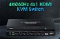 PremiumCord 4K@60Hz HDMI2.0 KVM-Umschalter 4:1 mit Fernbedienung - Switch