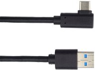 PremiumCord kábel 90 fokban hajlított C/M típusú USB konnektor - USB 3.0 A/M, 2m - Adatkábel