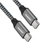 PremiumCord Kabel USB-C M/M, 100 W 20 V / 5 A 480 Mbps Baumwollgeflecht - 0,5m - Datenkabel