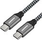 PremiumCord USB-C Kabel ( USB 3.2 GEN 2, 3 A, 60 W, 20 Gbit/s ) Baumwollgeflecht - 2 m - Datenkabel