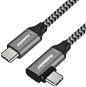PremiumCord USB-C zahnutý kábel ( USB 3.2 GEN 2, 3 A, 60 W, 20 Gbit/s ) bavlnené opletenie 0,5 m - Dátový kábel
