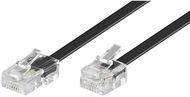 PremiumCord telefonní rovný 8P4C (RJ-45) plug - 6P4C (RJ-11) plug 3m - černý - Propojovací kabel