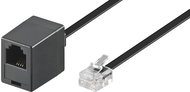 PremiumCord 6P4C (RJ-11) Plug 6P4C (RJ-11) Jack 10m - black - Telephone Cable 