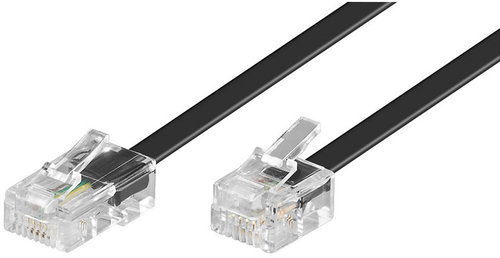PremiumCord 8P4C (RJ-45) Plug 6P4C (RJ-11) Plug 6m - Schwarz - Telefonkabel - Hauptbild