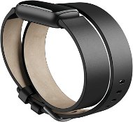 Fitbit Luxe Premium Horween Leather Double Wrap, Black, One Size - Watch Strap