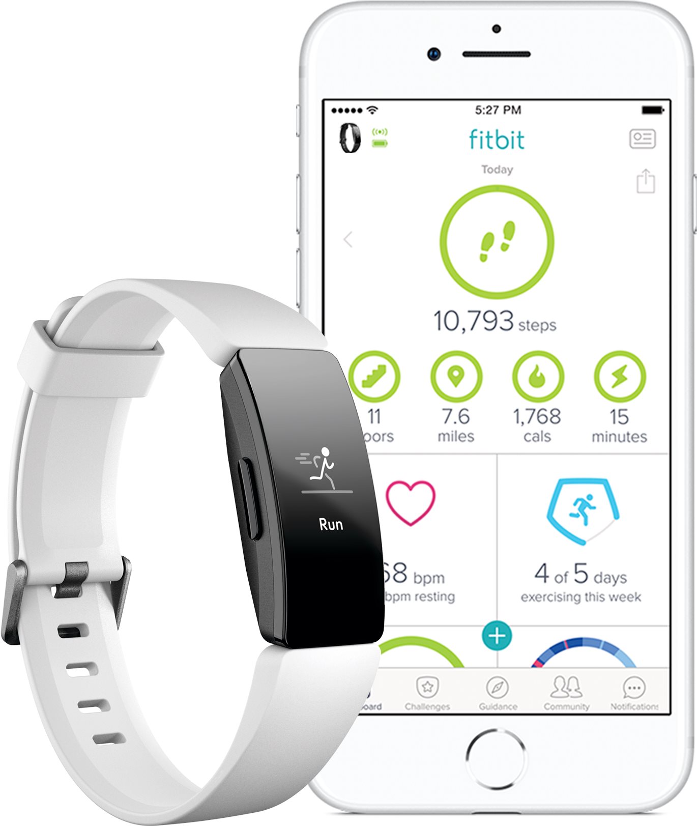 ひつじ Fitbit INSPIRE HR WHITE ほとばしっ