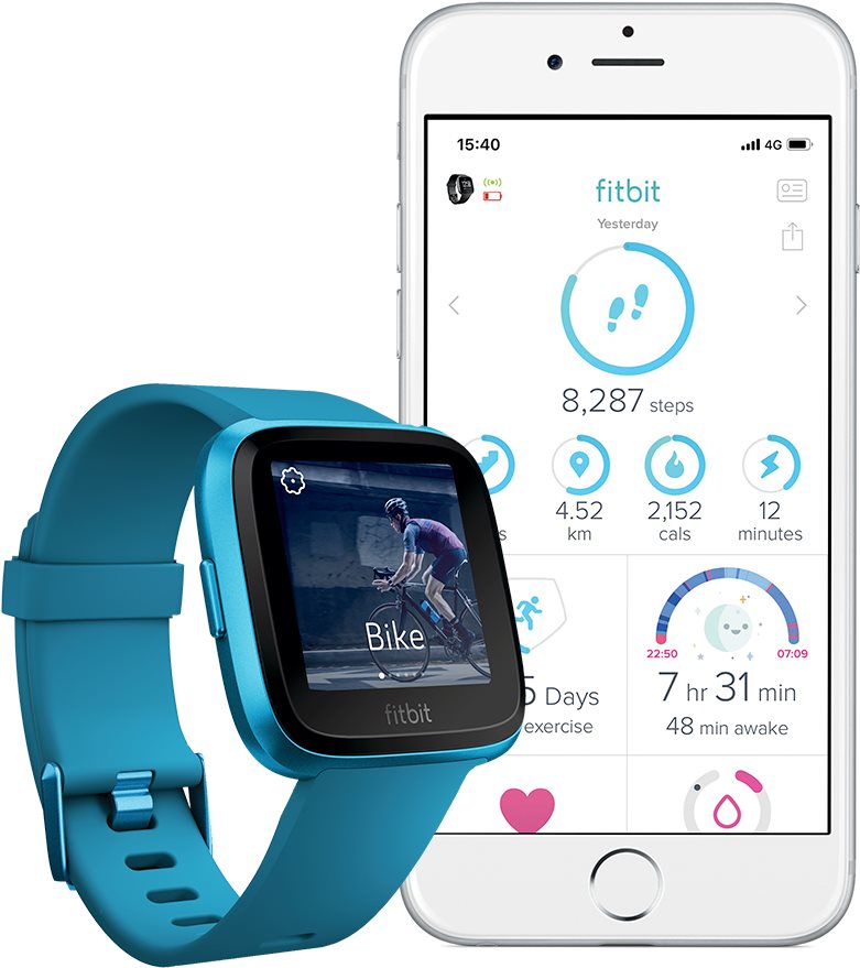 Blue discount fitbit watch