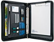 WEDO conference A4, synthetic leather/fabric, with zipper, black - Document Folder