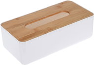 Storagesolutions tissue box with bamboo lid 26 × 13 × 8 cm white - Tissue Box