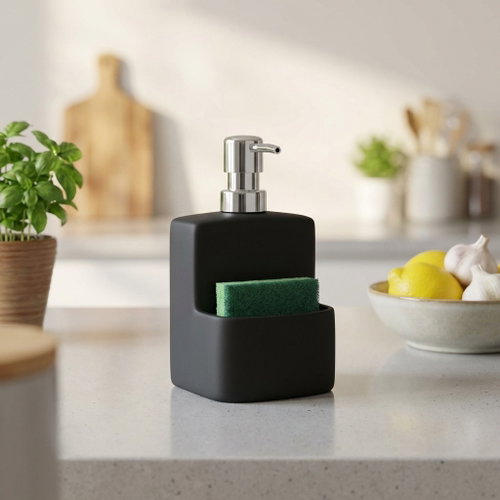 Wenko Detergent dispenser Festival 2 in 1, black - Detergent Dispenser - Main image