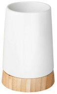 WENKO Kelímek na zubní kartáčky Bamboo, keramika, bílý, průměr 8,5 × 12 cm - Toothbrush Holder Cup