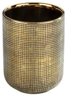 WENKO Kelímek na zubní kartáčky Rivara, keramika, zlatý, 7,5 × 7,5 × 9,5 cm - Toothbrush Holder Cup