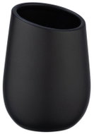 WENKO Kelímek na zubní kartáčky Badi, keramika, černý, 8 × 8 × 11 cm - Toothbrush Holder Cup