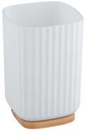WENKO Kelímek na zubní kartáčky Rotello, plast, bílý, 8,5 × 8,5 × 11 cm - Toothbrush Holder Cup
