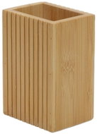 BATHROOM SOLUTIONS Kelímek na zubní kartáčky, bambus, hnědý, 8,8 × 6,6 × 12,4 cm - Toothbrush Holder Cup