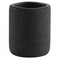 DOUCEUR D'INTÉRIEUR Kelímek na zubní kartáčky Aquamarbre, polyresin, černý, průměr 8,5 × 10 cm - Toothbrush Holder Cup