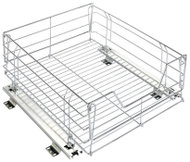 MAXIMEX Organizér do skříně, do skříňky, výsuvný koš na kolejničkách, stříbrný, 50 × 50 × 23 cm - Wardrobe Organiser