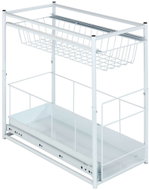 WENKO Organizér do skříně, do skříňky, výsuvná police na kolejničkách, bílý, 45 × 23 × 45 cm - Wardrobe Organiser
